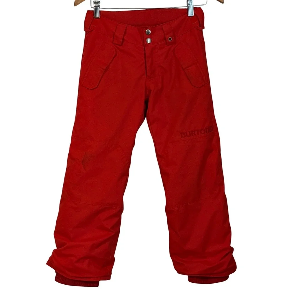 Burton Dhaka Dryride Snowboard Pants Kids Size S Red Ski Gorpcore Room To Grow